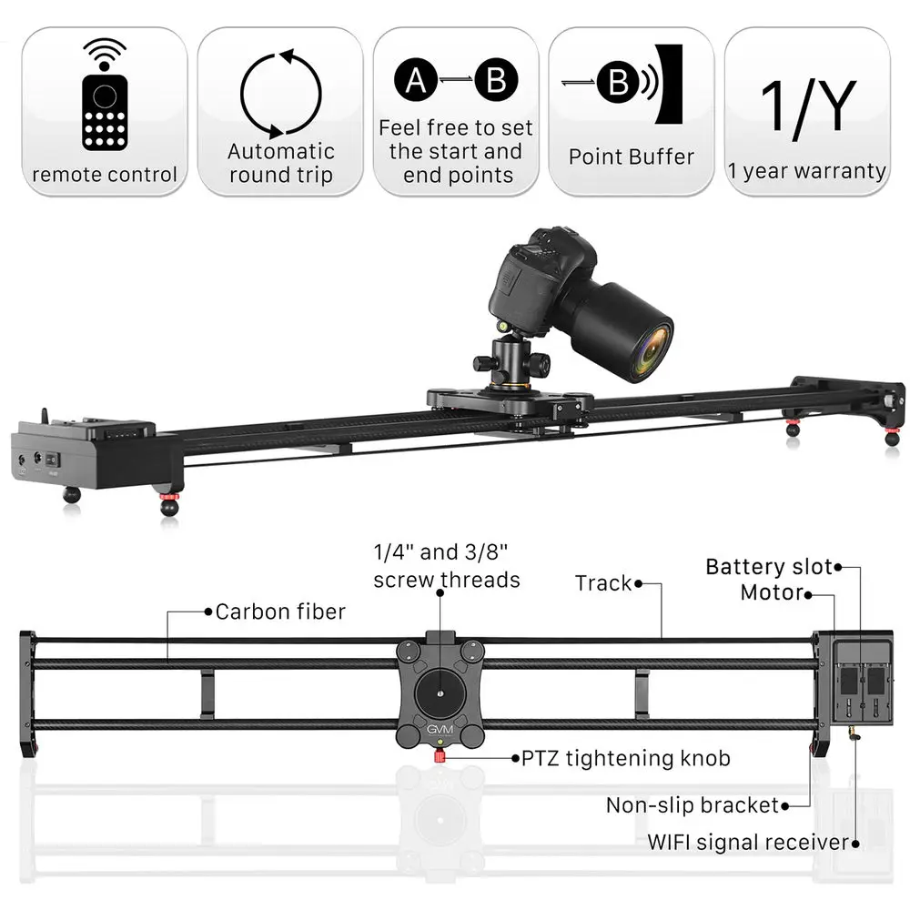 GVM GT-120WD 47-calowy Zmotory – Camera Slider Rail recenzja i cena