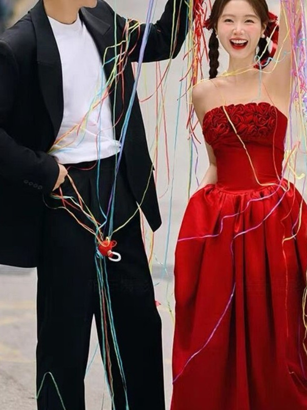 2025 Nowy czerwony strój druhn – Photography Wedding recenzja i cena